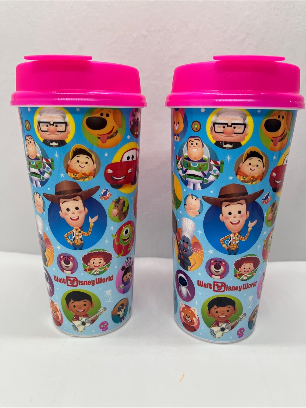 Disney Pink-Lid Kids Travel Tumbler with Character Collage